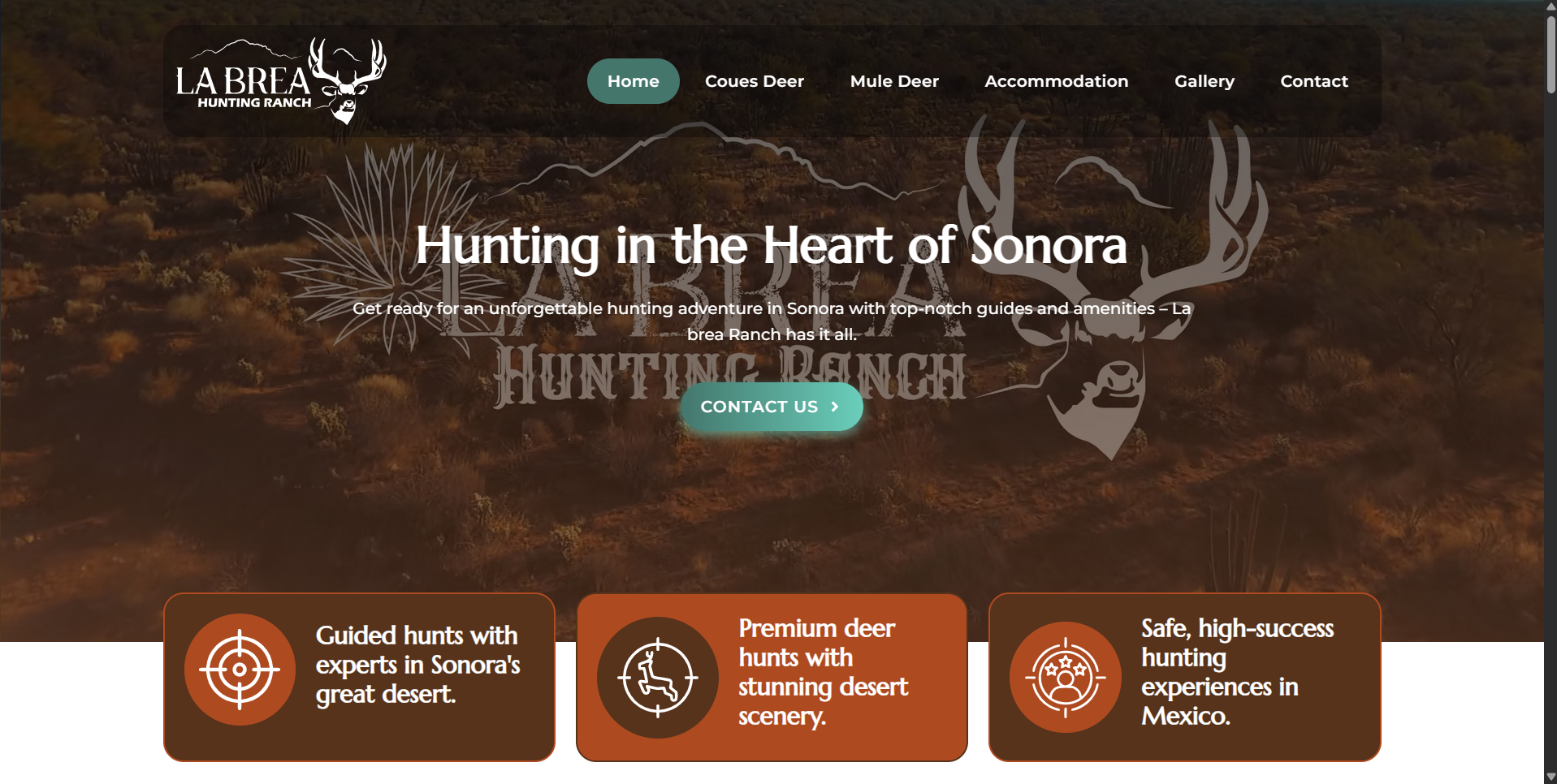 Diseño web para La Brea Hunting Ranch, cacería deportiva en Sonora