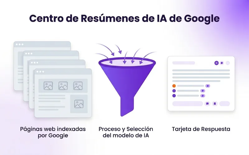 Proceso de selección de fuentes en Google AI Overviews: del índice al panel de respuesta
